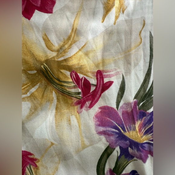 Vintage Floral Silk Scarf by Echo 58” x 16” - Picture 13 of 15